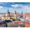 European city blurred defocused background - Munich over Theatine Church of St. Cajetan Theatinerkirche St. Kajetan and Odeonplatz, Munich, Bavaria, Germany