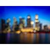 Blurred background of Singapore skyline in evening