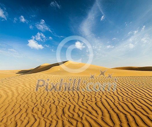 Dunes of Thar Desert. Sam Sand dunes, Rajasthan, India Dunes of Thar Desert. Sam Sand dunes, Rajasthan, India