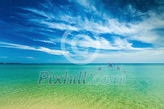 Sihanoukville beach with beautiful sky cloudscape, Cambodia