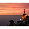 Golden Rock - Kyaiktiyo Pagoda - famous Myanmar landmark, Buddhist pilgrimage site and tourist attraction, Myanmar