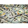 Business finance concept background of hundred dollars bank notes bills of new 2013 year edition