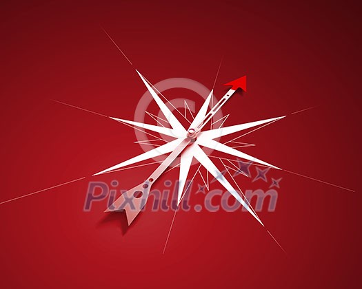 Conceptual image of compass pointing the direction Conceptual image of compass pointing the direction