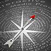 Conceptual image of compass pointing the direction