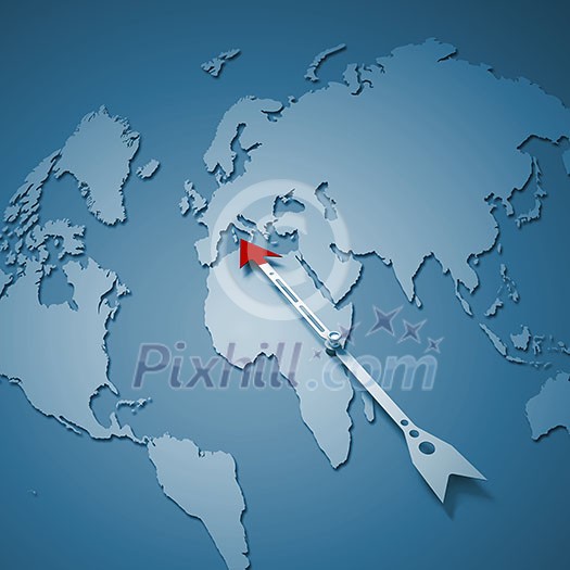 Conceptual image of compass pointing the direction Conceptual image of compass pointing the direction