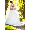 Gorgeous bride on her wedding day (color toned image; shallow DOF)