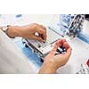 medical pills industry factory and production indoor, worker's hands handling pills