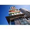 modern building at sunny day and clear blue sky
