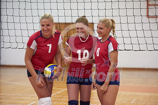 volleyball game sport with group of young beautiful girls indoor in sport arena school gym volleyball game sport with group of young beautiful girls indoor in sport arena school gym