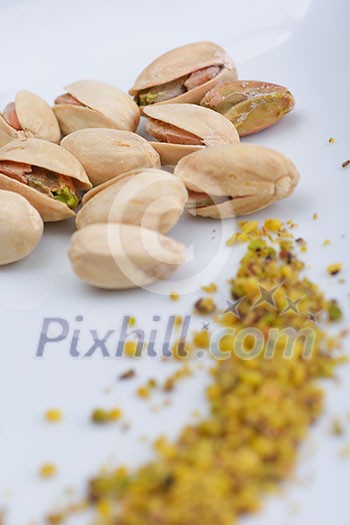 traditional dessert turkish baklava,well known in middle east and delicious isolated on white background traditional dessert turkish baklava,well known in middle east and delicious isolated on white background