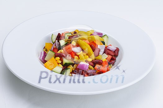 fresh organic eco vegetable salad,close-up isolated on white fresh organic eco vegetable salad,close-up isolated on white