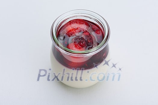tasty dessert glass cup with fruits and chocolate tasty dessert glass cup with fruits and chocolate