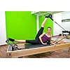 Working out, sport and healthy lifestyle concept with girls in gym. 