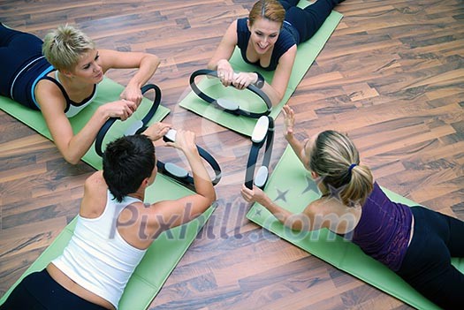 women in a fitness center women in a fitness center