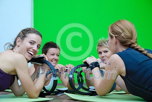 women in a fitness center women in a fitness center