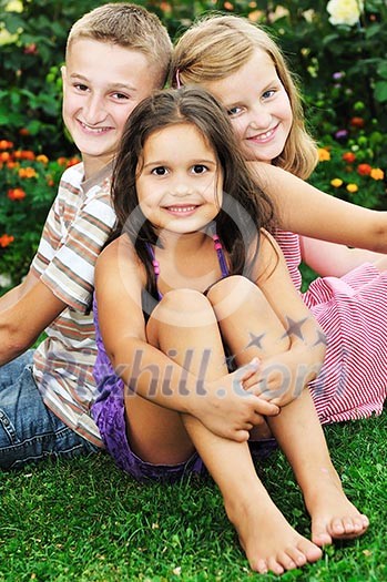 team group of happy child outdoor in nature have fun team group of happy child outdoor in nature have fun