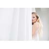 Gorgeous bride on her wedding day (color toned image; shallow DOF)