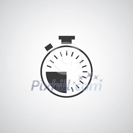 Time icon on gray background Time icon on gray background