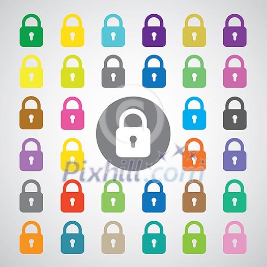 basic vector lock symbol set basic vector lock symbol set
