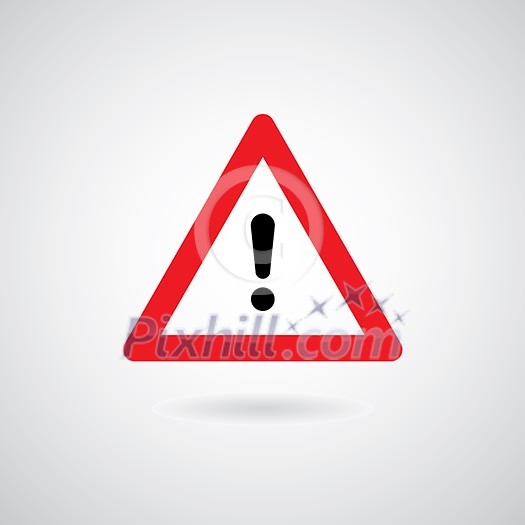 Exclamation danger sign on gray background Exclamation danger sign on gray background