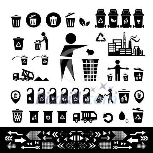 recycling bin icon set on white background recycling bin icon set on white background