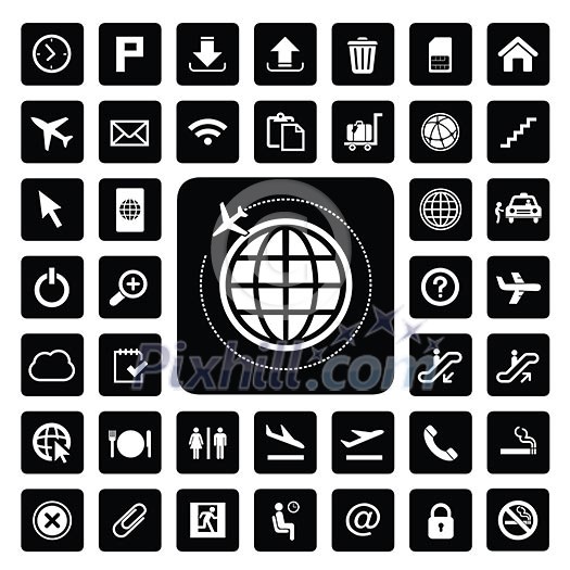 vector basic icon set for airport vector basic icon set for airport