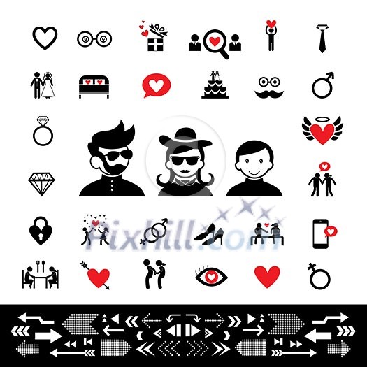 wedding and valentine icon set wedding and valentine icon set