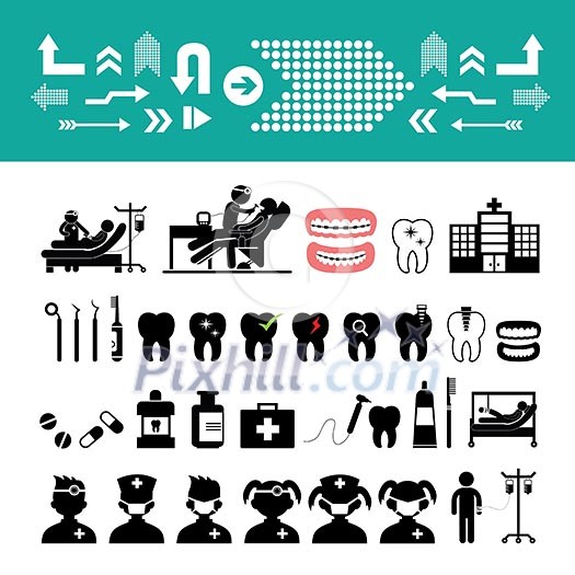 basic vector dental icon set basic vector dental icon set