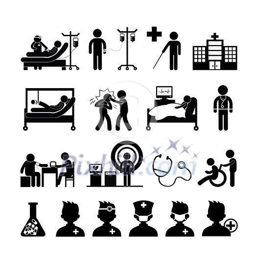checkup medical in hospital vector symbol cartoon checkup medical in hospital vector symbol cartoon