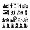 checkup medical in hospital vector symbol cartoon 