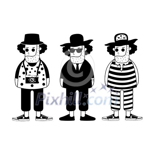 hipster man vector cartoon for dialogs with other characters hipster man vector cartoon for dialogs with other characters