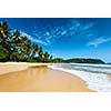 Tropical vacation holiday background - paradise idyllic beach. Sri Lanka