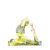 Nature harmony healthy lifestyle concept - double exposure image of  woman doing yoga asana King Pigeon Pose Raja Kapotasana exercise isolated on white background