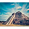 Vintage retro effect filtered hipster style image of anicent mayan pyramid in Uxmal, Mexico