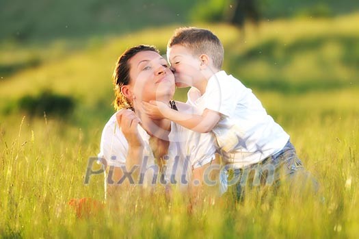 happy young woman mother play and outdoor with beautiful child happy young woman mother play and outdoor with beautiful child