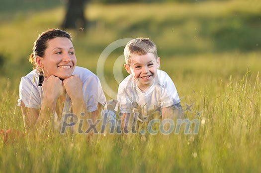 happy young woman mother play and outdoor with beautiful child happy young woman mother play and outdoor with beautiful child