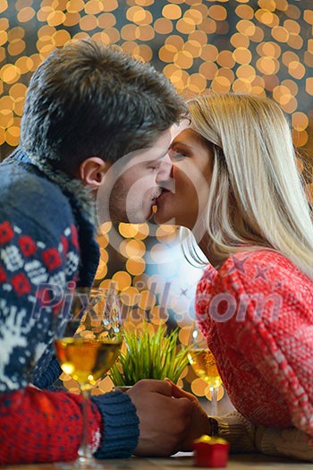 romantic evening date in restaurant happy young couple with wine glass tea and cake romantic evening date in restaurant happy young couple with wine glass tea and cake