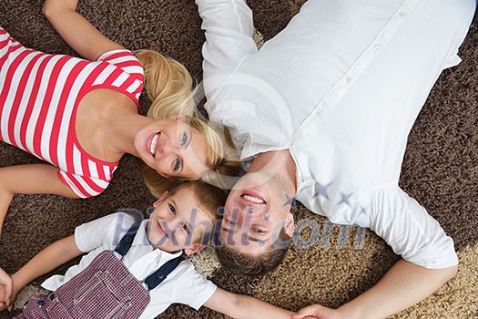 happy young family with kids in bright modern living room have fun and looking big flat lcd tv happy young family with kids in bright modern living room have fun and looking big flat lcd tv