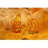 Ancient famous wall paintings (frescoes) at Sigirya, Sri Lanka