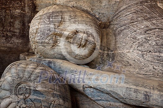 Close-up of Reclining Buddha, Gal Vihara, Polonnaruwa, Sri Lanka Close-up of Reclining Buddha, Gal Vihara, Polonnaruwa, Sri Lanka