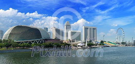 Singapore skyline panorama at Marina Bay Singapore skyline panorama at Marina Bay