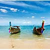 Long tail boat on tropical beach Railay beach), Krabi, Thailand