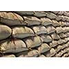 Rice grain sacks in warehouse