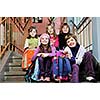 happy childrens group in schoold have fun and learning leassos