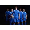 soccer players team group isolated on black background