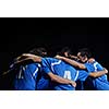 soccer players team group isolated on black background