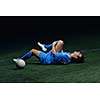 soccer player have pain injury accident on football game