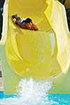 happy child have fun on water slike on outdoor swimming pool 
