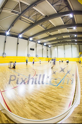 interior of a modern multifunctional gymnasium with young people interior of a modern multifunctional gymnasium with young people