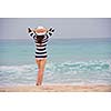 Happy Beautiful Woman Enjoying Summer Vacation on beach
